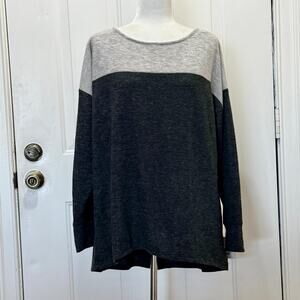 NWT Liz Claiborne XXL lightweight sweater round neck color Charcoal Marl